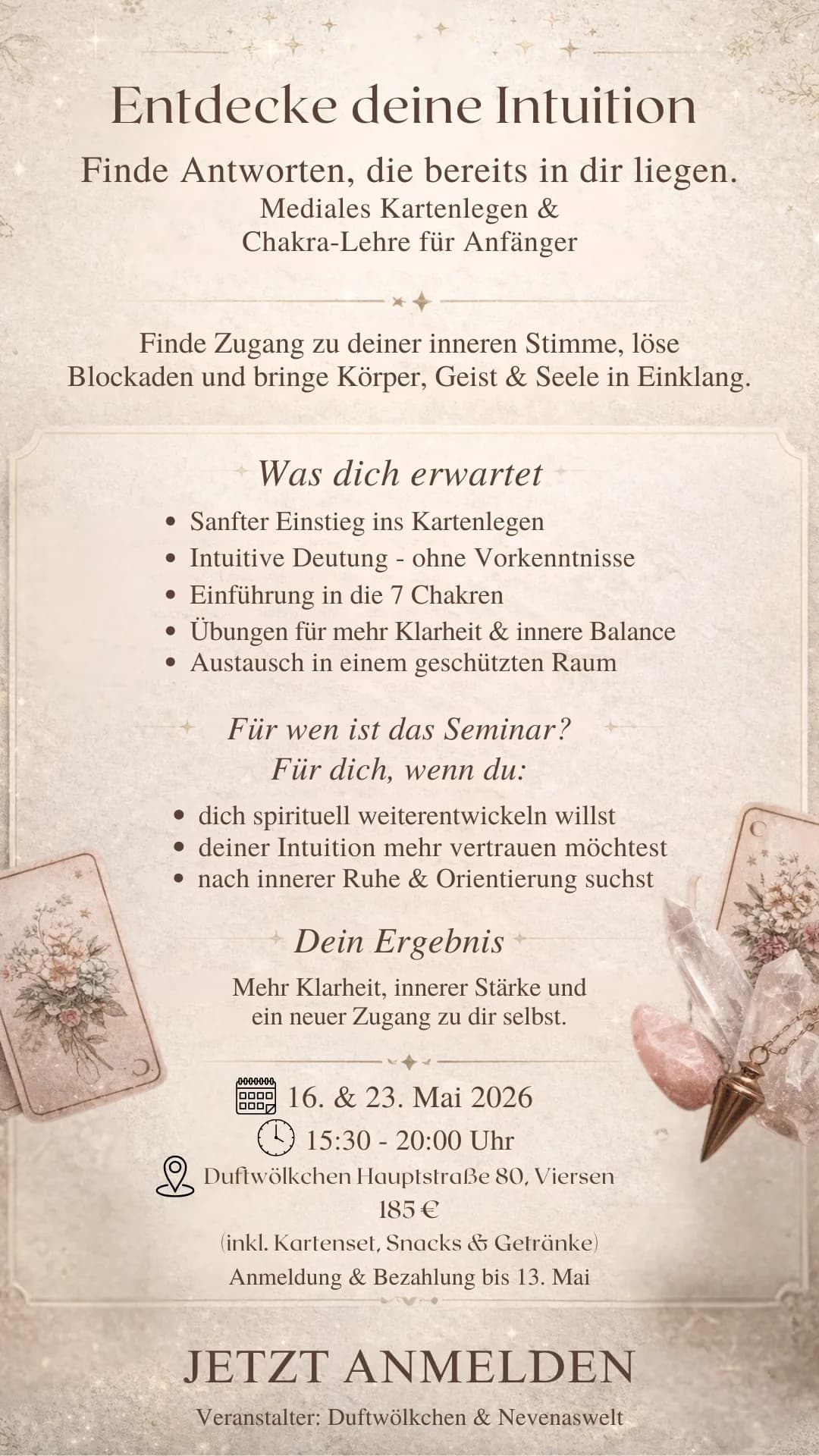 Entdecke deine Intuition – Seminar Mai 2026